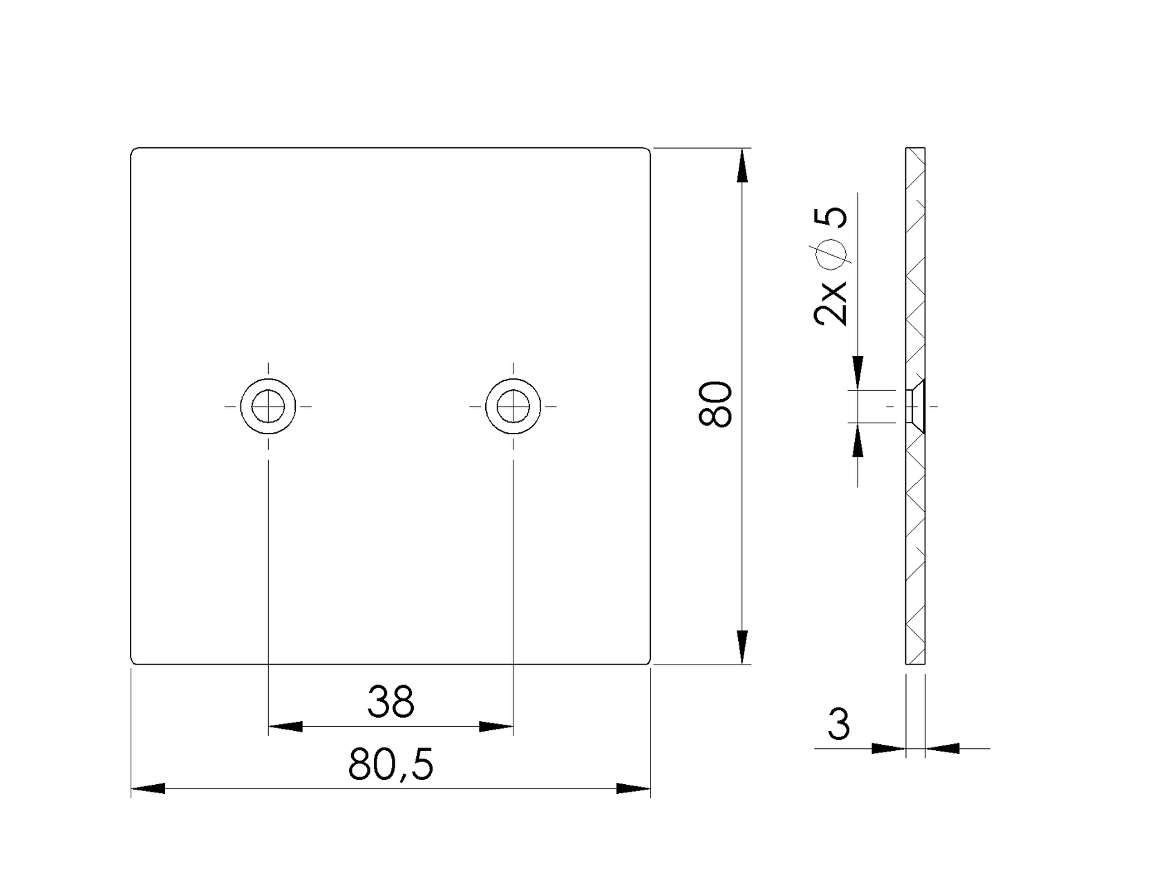 Aluminum cap for post 80x80 R7016