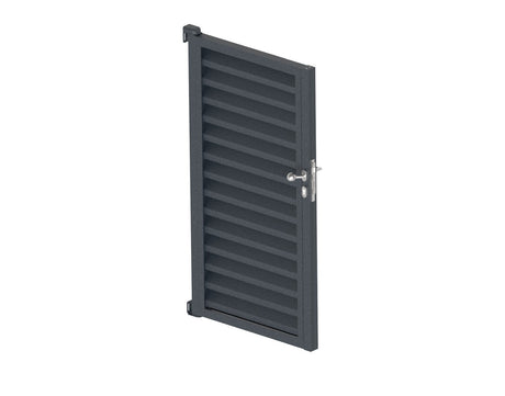 Single-wing louvre aluminium gate 1.025x1.85m - set