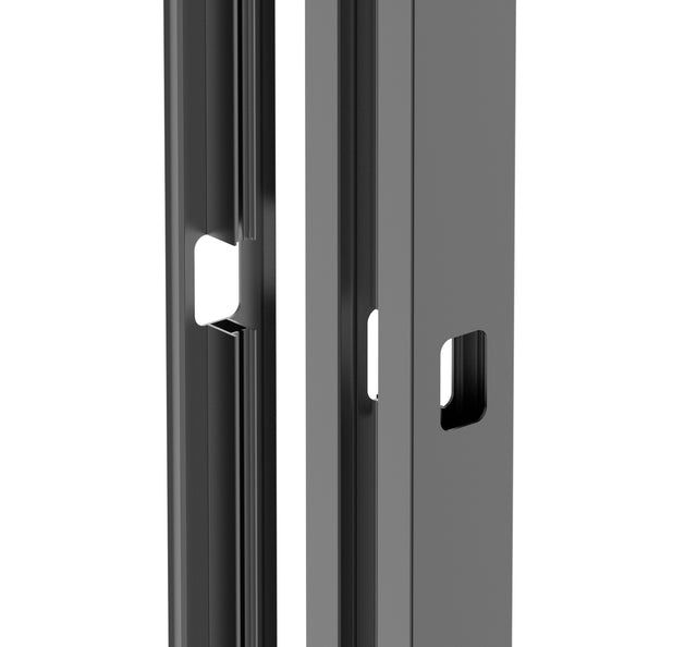 Set of aluminum post 50x60 and cover for lock part - 1850mm R7016