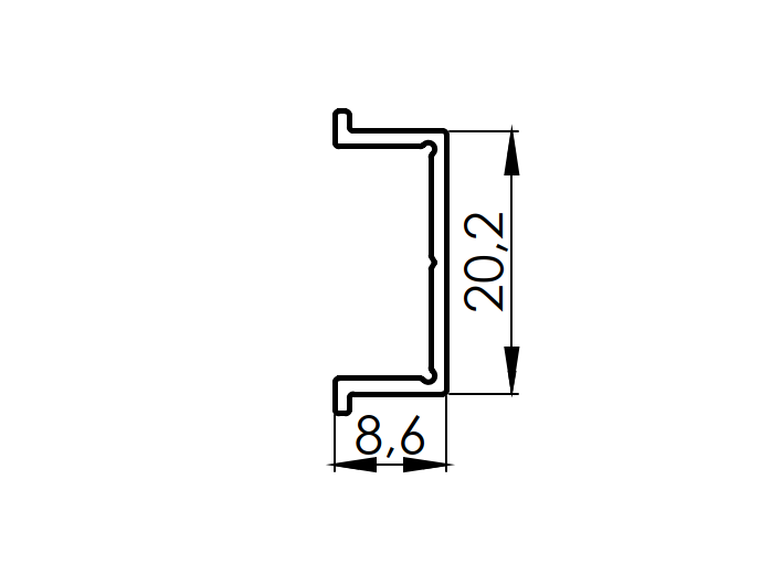 Narrow cover strip for post profiles 20mm R7016