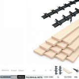 Set Schwarz Aluminium Horizontal Kippsystem 1,09 m mit 1,2 m Kiefernholzfüllung 19x95