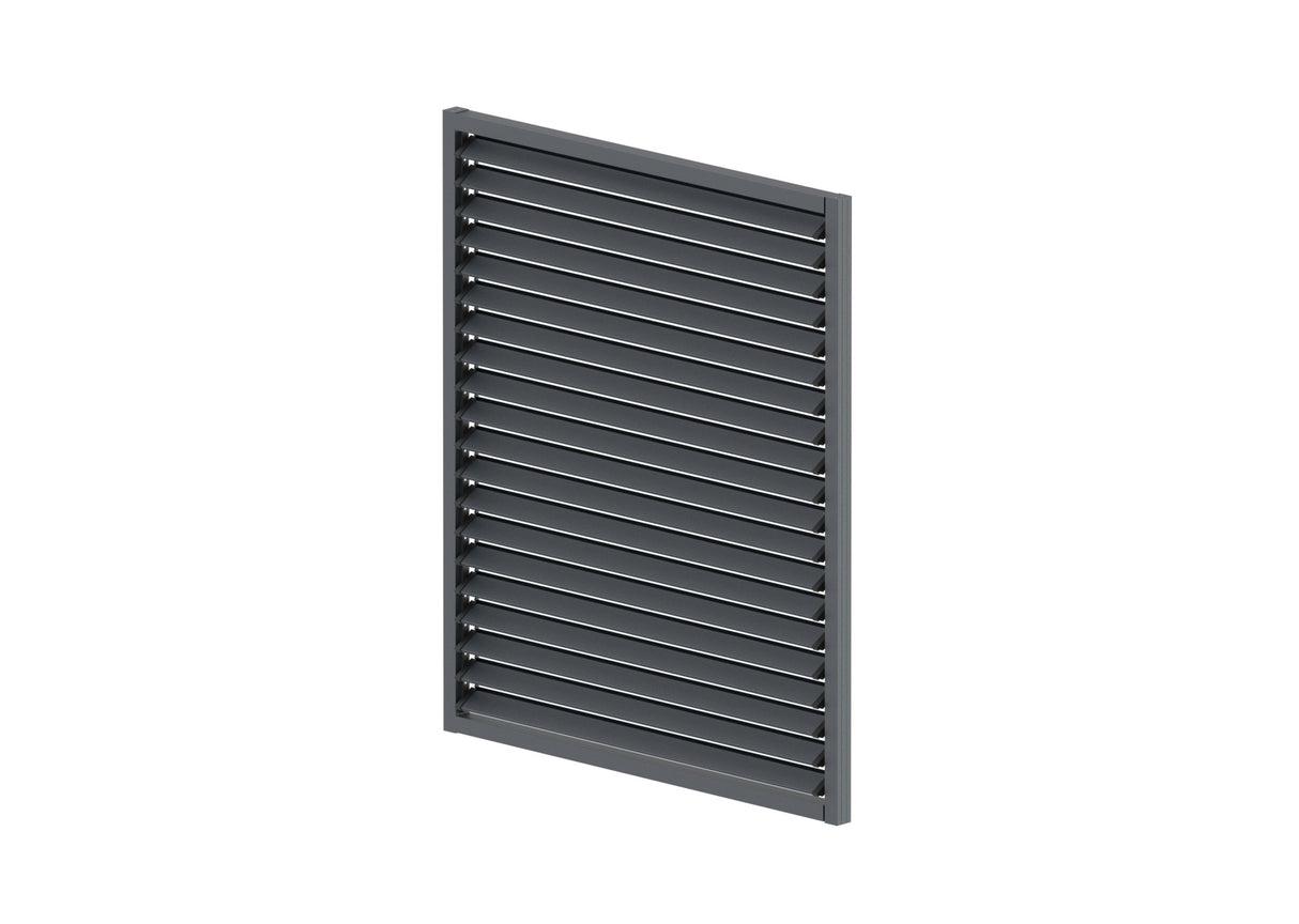 Set sistema basculante orizzontale in plastica nera 1,86x1,34 m con riempimento AL Antracite 20x95 da 1,2 m, in telaio A