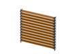 Set Schwarz verzinktes Stahl Horizontal Kippsystem 1,07 m mit 1,5 m Holzdekor GOLDENE EICHE Rhombusfüllung 20x105