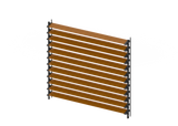 Kit Noir Acier Galvanisé Systeme Inclinable Horizontal 1,07 m avec 1,5 m Décor Bois CHENE DORÉ Remplissage Rhomboidal 20