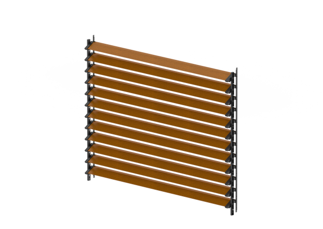 Set Schwarz verzinktes Stahl Horizontal Kippsystem 1,07 m mit 1,5 m Holzdekor GOLDENE EICHE Rhombusfüllung 20x105