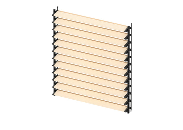 Set Schwarz verzinktes Stahl-Horizontal-Kippsystem 1,07 m schwarz mit 1,2 m Kiefernholzfüllung 19x95