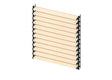 Kit systeme basculant horizontal en aluminium noir 1,09 m avec remplissage en bois de pin de 1,2 m 19x95