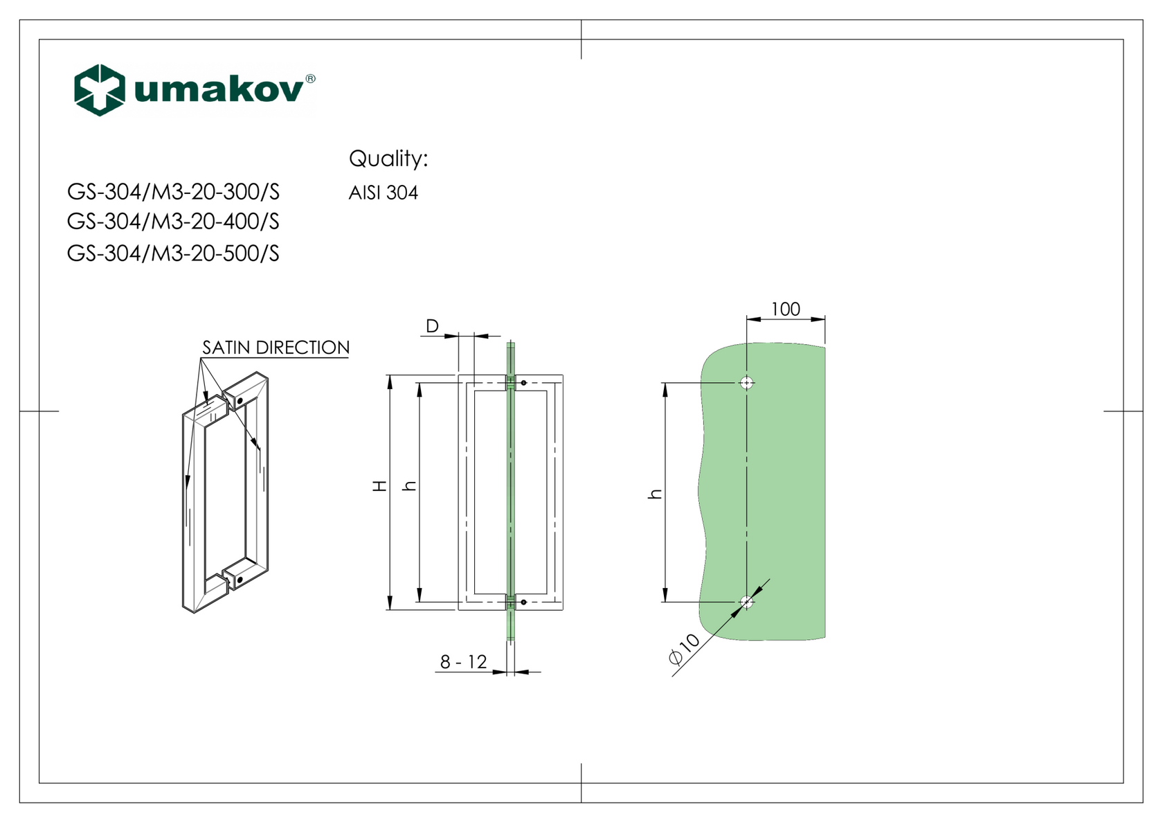 Pull handle - brushed BLACK