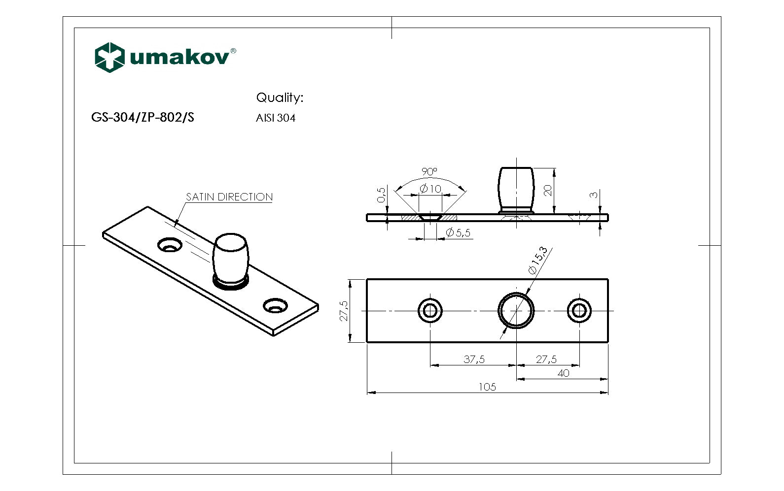 Upper hinge with pivot.