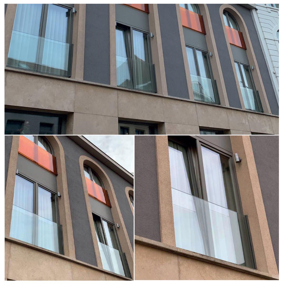 Julliet balcony aluminum frame without glass