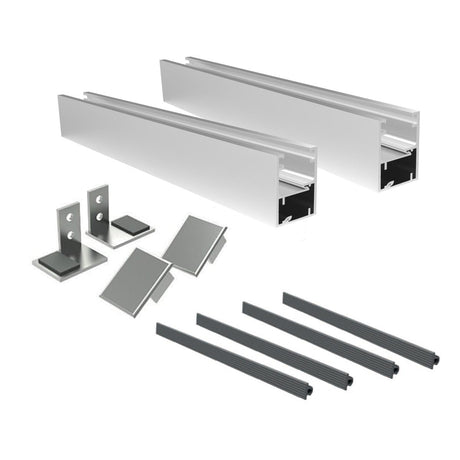 French window, AL frame without glass, window mounting