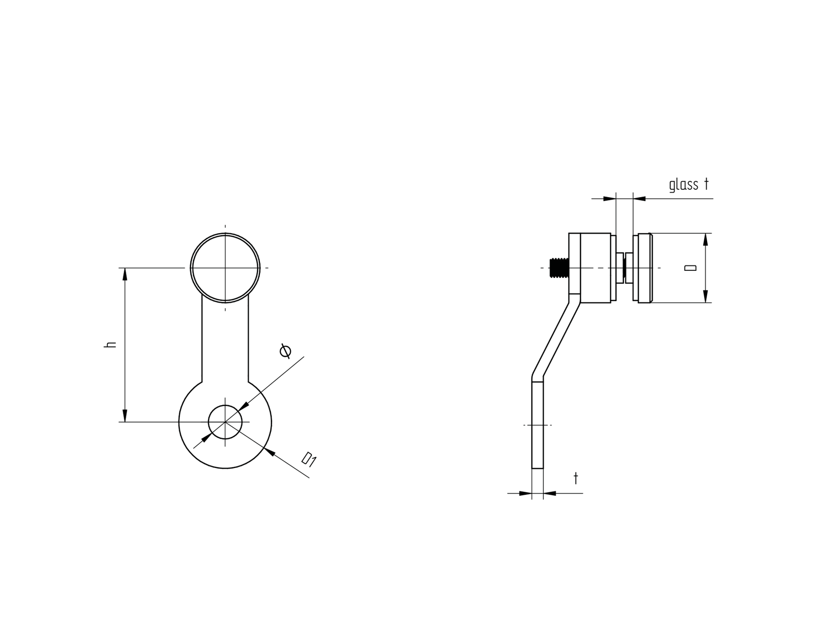 Fixed glazing - spider 01 AISI304, 95mm
