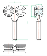 Gate roller track Zn, profile 57x67mm