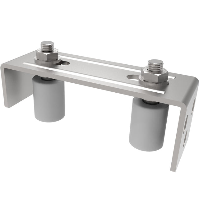 Adjustable 2 roller guide plate INOX, 165x57mm,D30