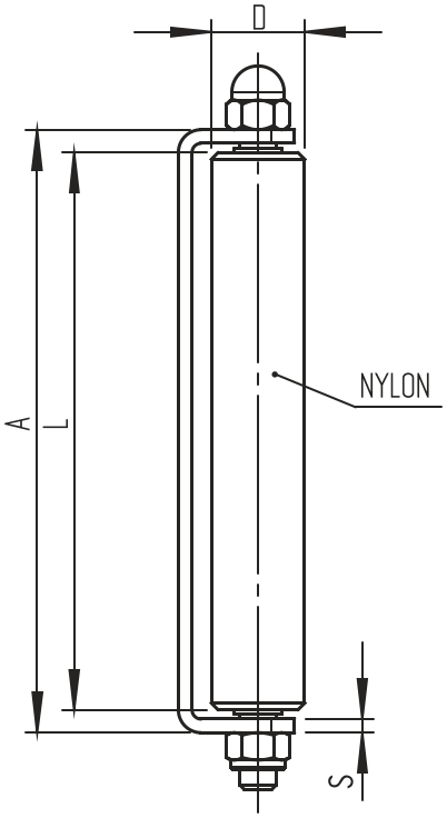 Guiding roller with console WHITE