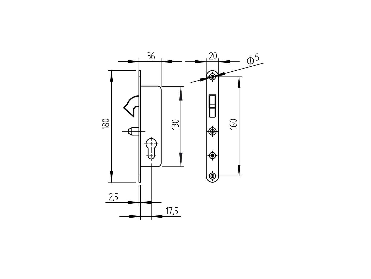 Lock for sliding gates with counterpart