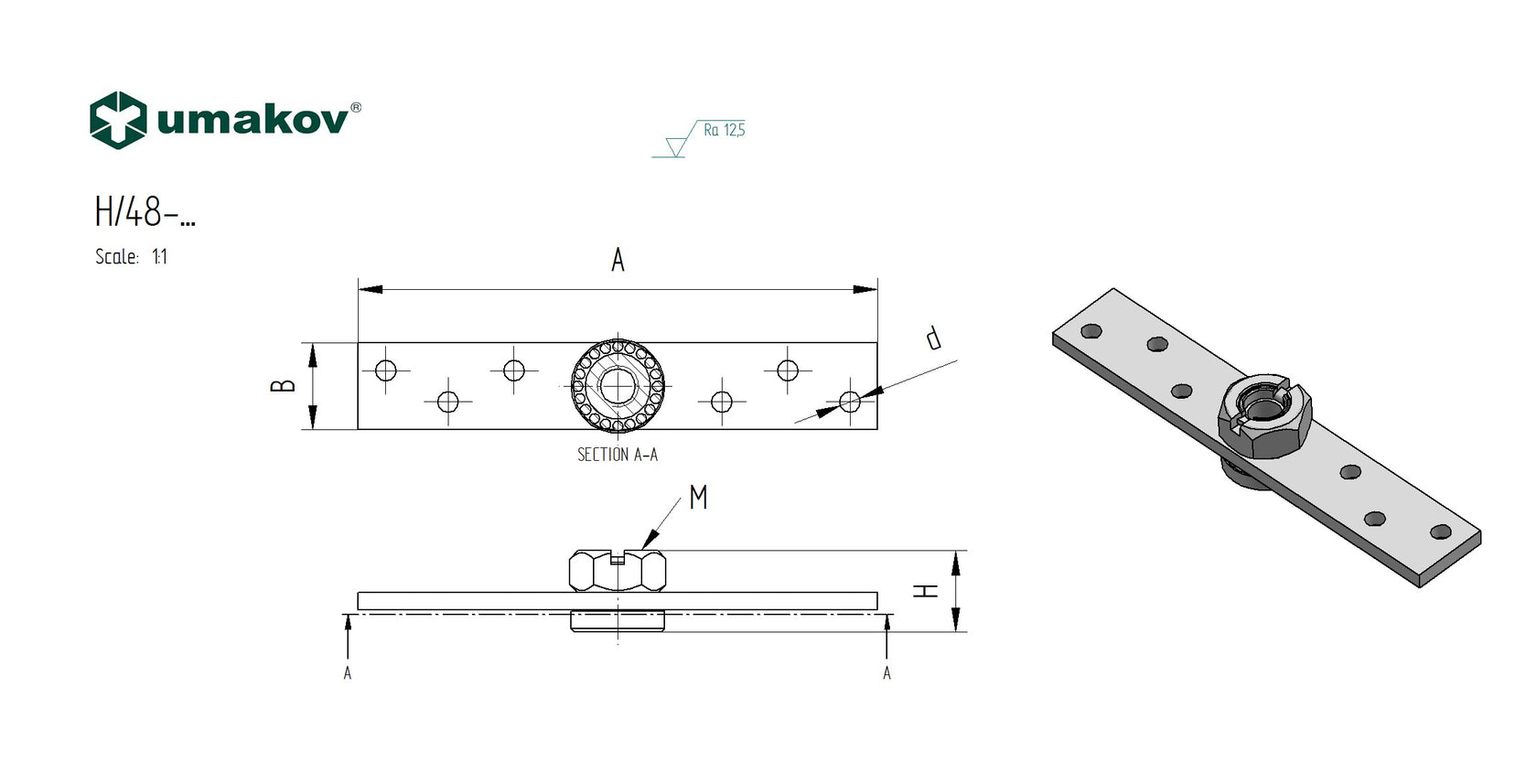 Anchor flange with bearing for H/18-33x34