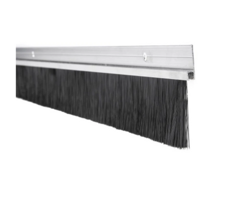 Aluminum sealing strip with brush for doors and gates