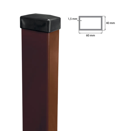 Stĺpik 60x40mm ZnPVC 2500mm hnedá