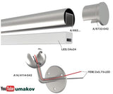 Profile for iLED handrail with integrated 24VDC
