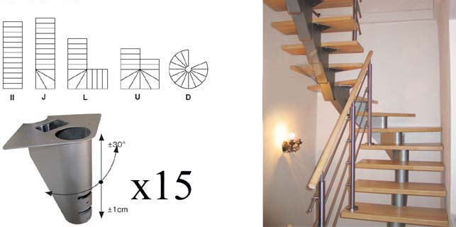 Staircase SEGMENT V 3020-2740mm, set 15x segment