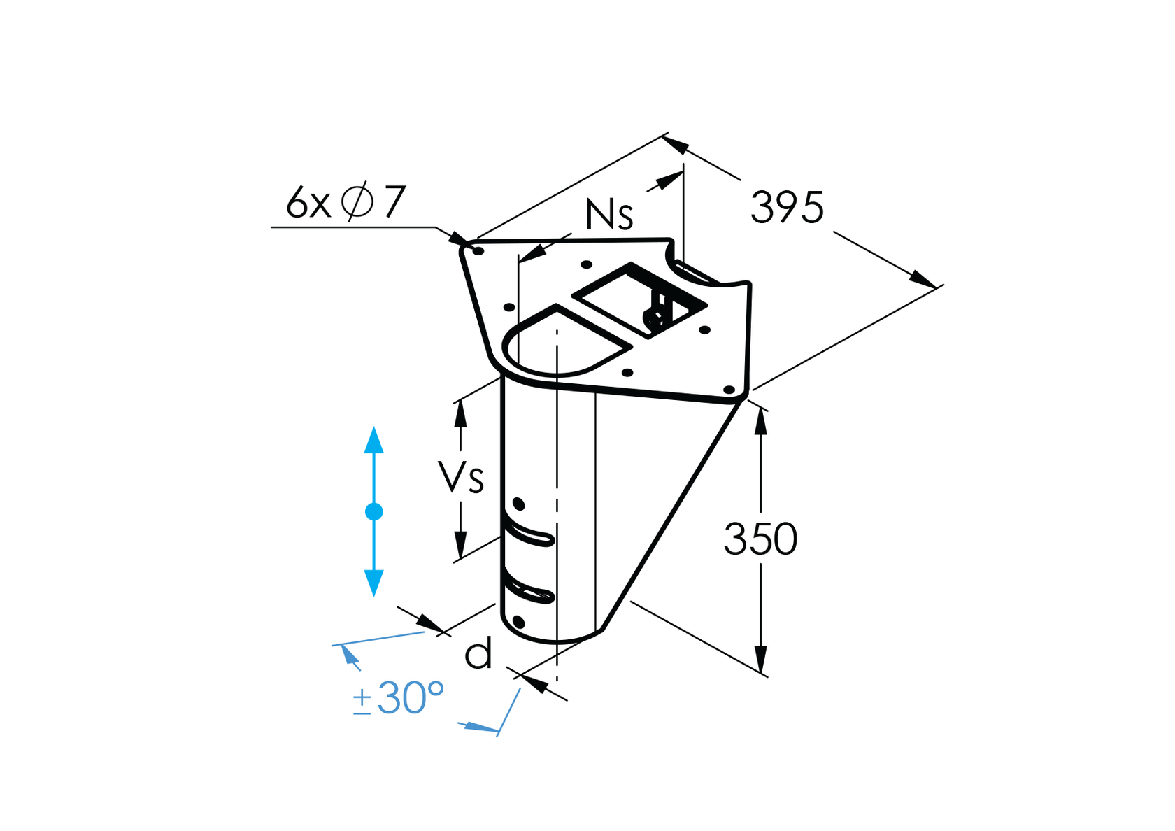 Staircase SEGMENT NS240 Vs170-190mm, ±30°