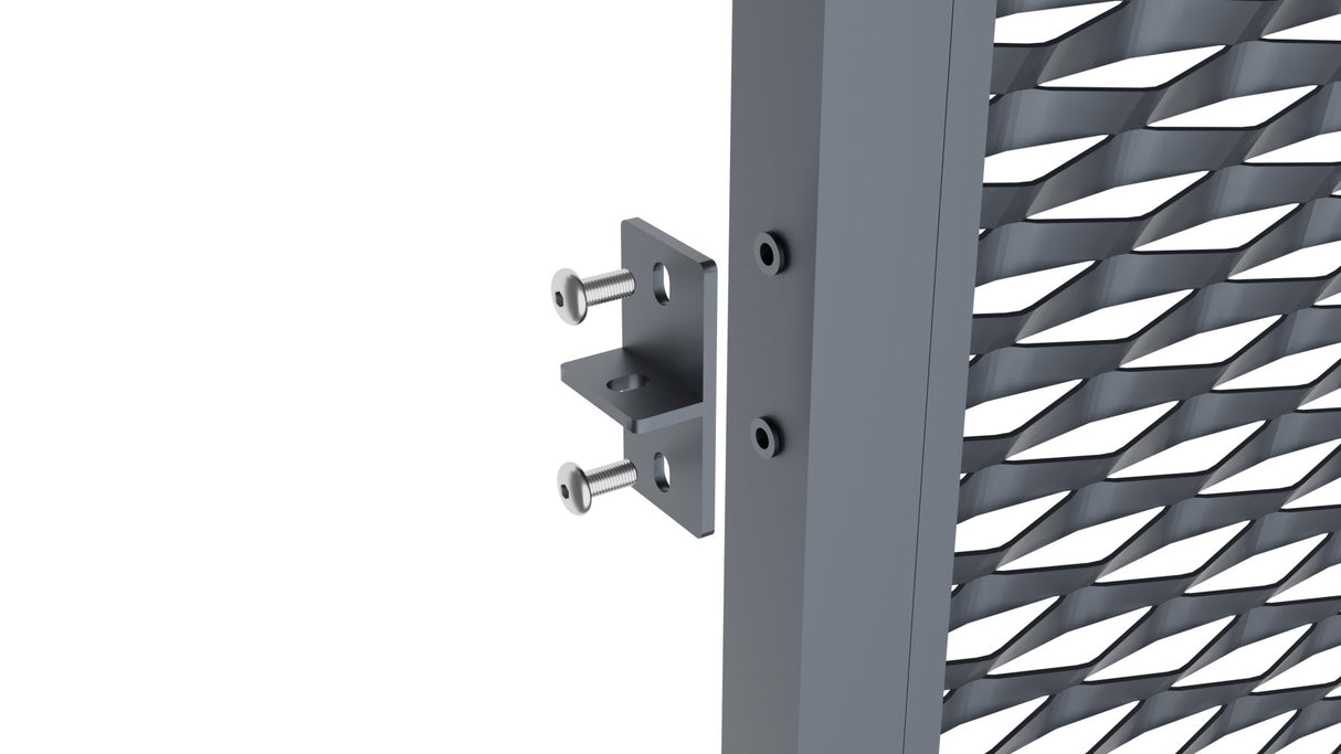 Aluminum fence panel 2000x1500mm expanded metal anthracite.