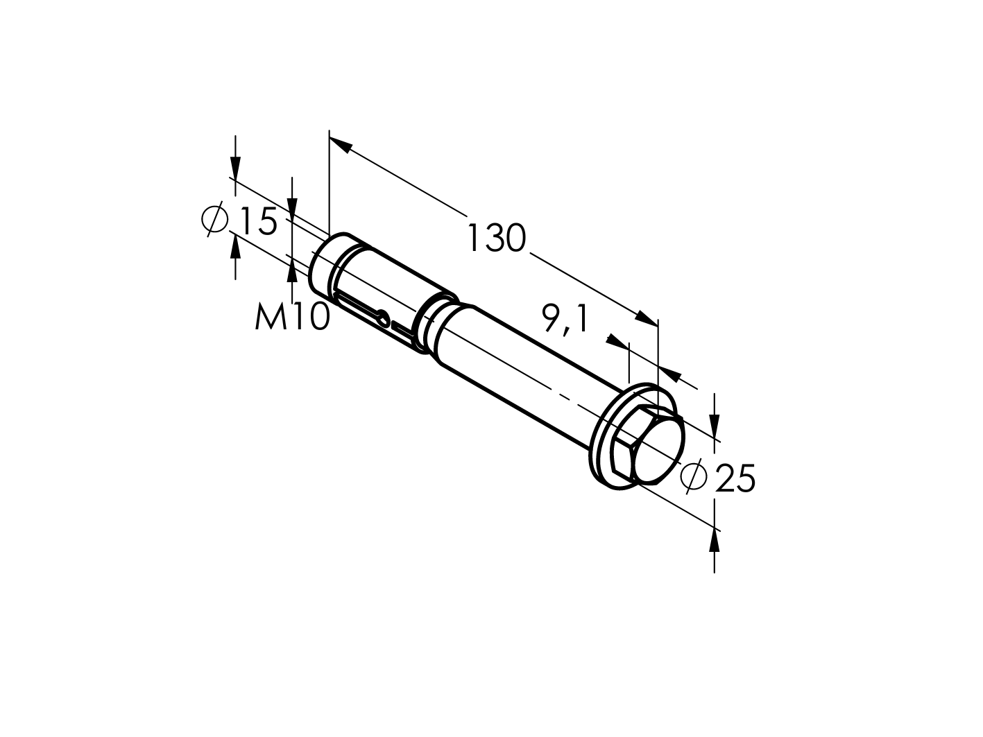 High performance anchor with hexagonal head M10
