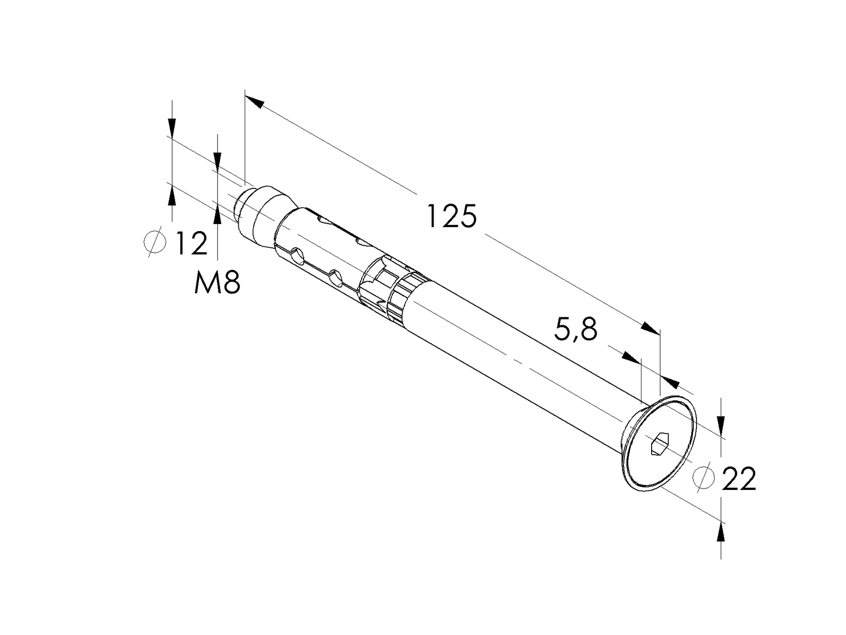 Heavy duty anchor with countersunk screw