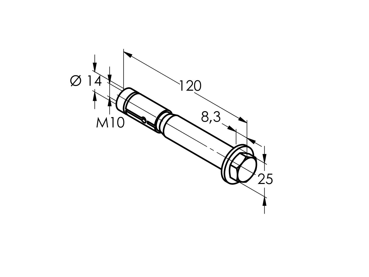 Anchor for medium heavy duty with hexagonal head M10