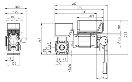 Aut. propulsion for garage door industrial