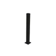 Verzinkter Pfosten 60x40 mm mit Fußplatte und PVC-Kappe, 1400 mm - Schwarz RAL 9005