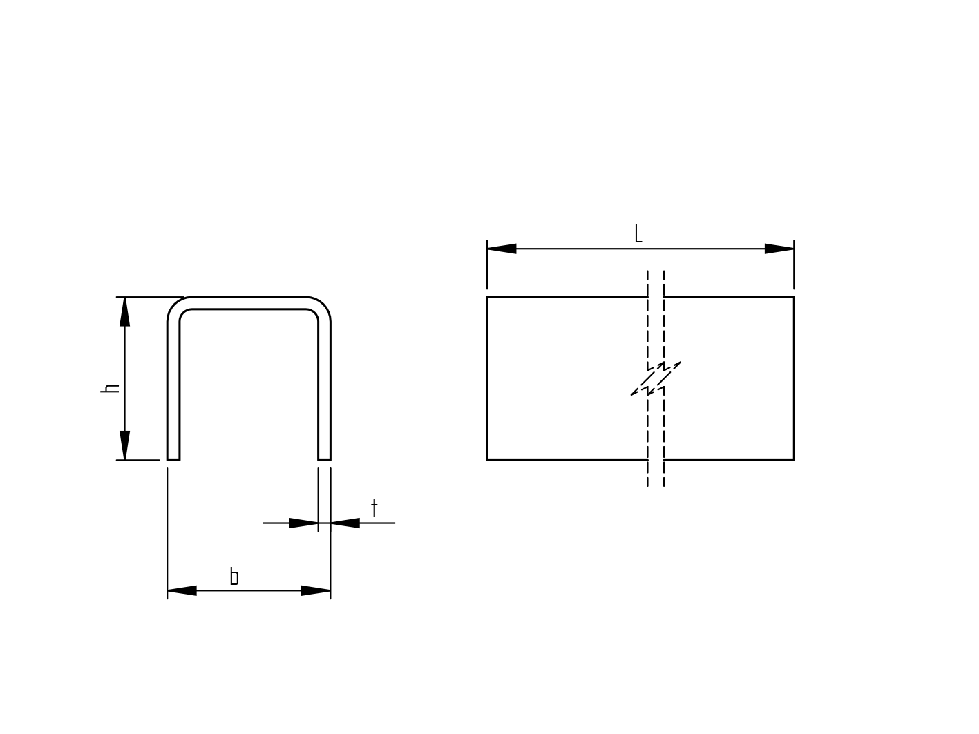 U-profile steel 40x40x3mm L3m