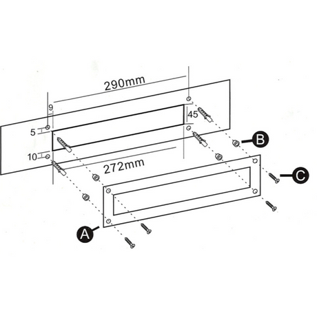 Mailbox, Zn, 370x370x100mm