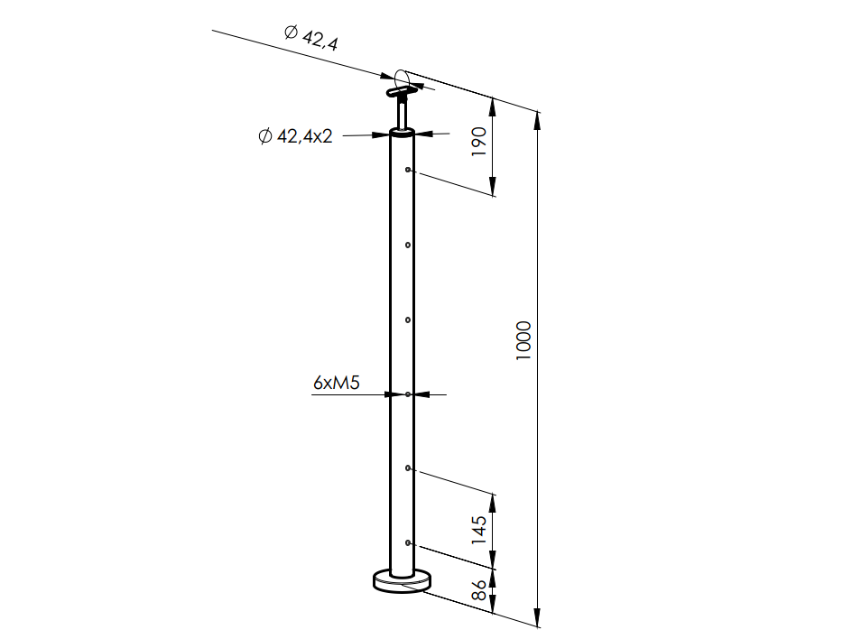 Stainless steel Baluster post