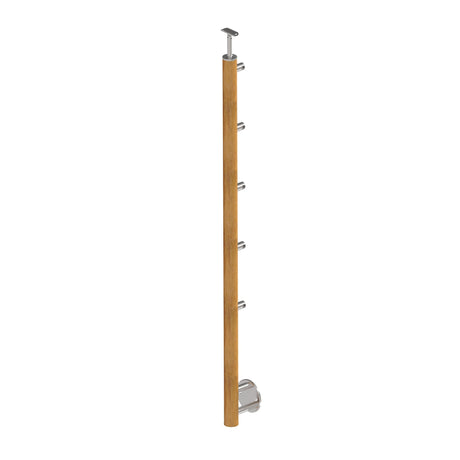 Oak pole D50mm, 5xd12mm, h=100cm, BK - stairs