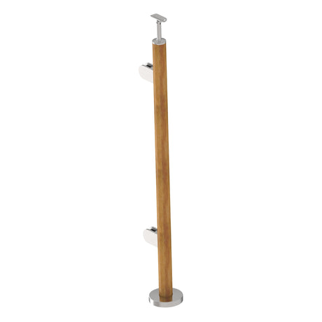 Oak pole D42,4 - 2 clamps, h=100cm, VK - straight