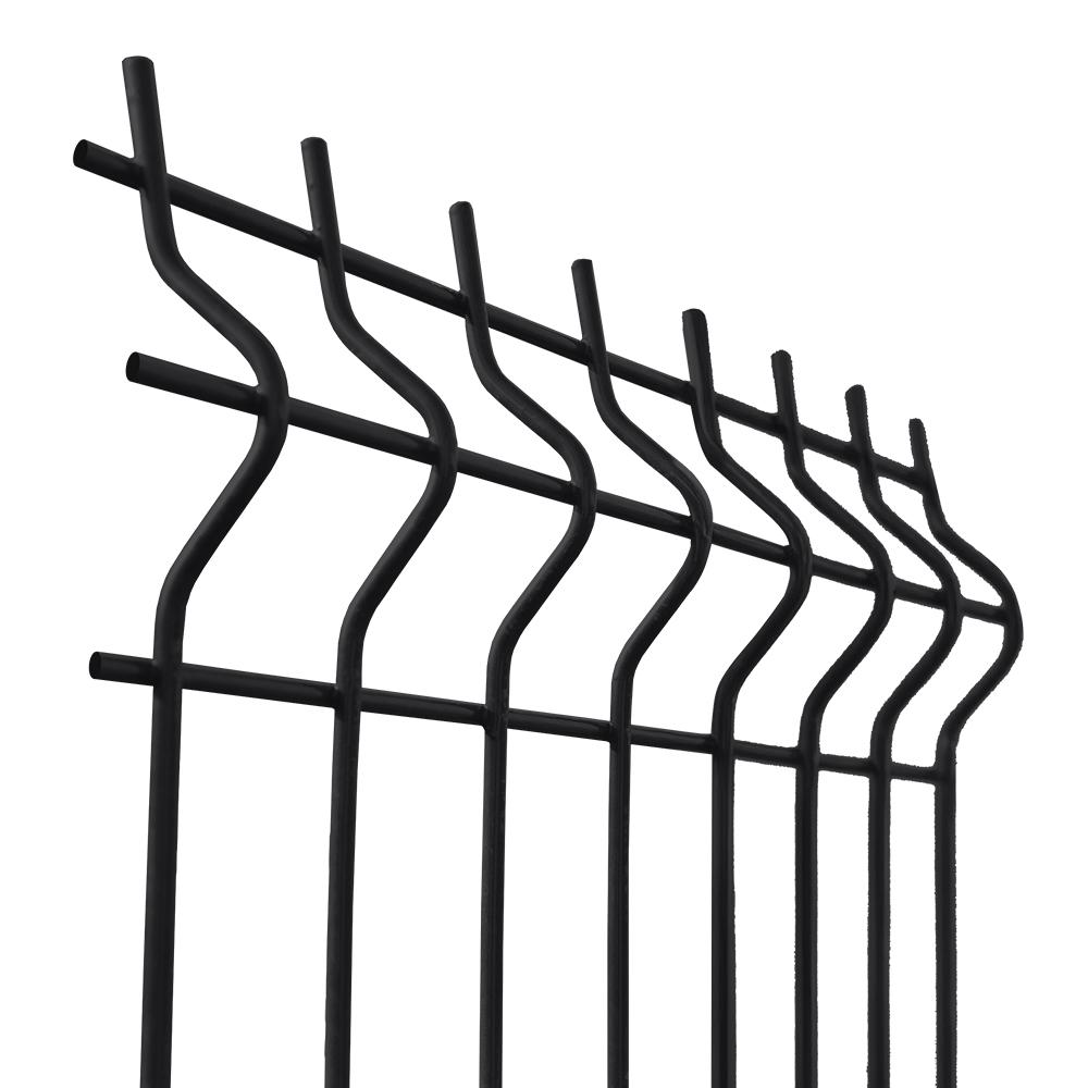 Panneau de clôture soudé 3D ZnPVC 2500x1730x4mm noir