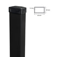 Pozinkovaný stĺpik 60x40mm s PVC čiapkou, 1800mm - Čierna matná  RAL 9005