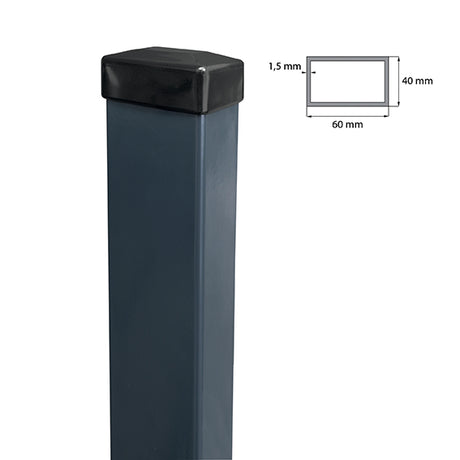 Post 60x40mm ZnPVC 3000mm anthracite