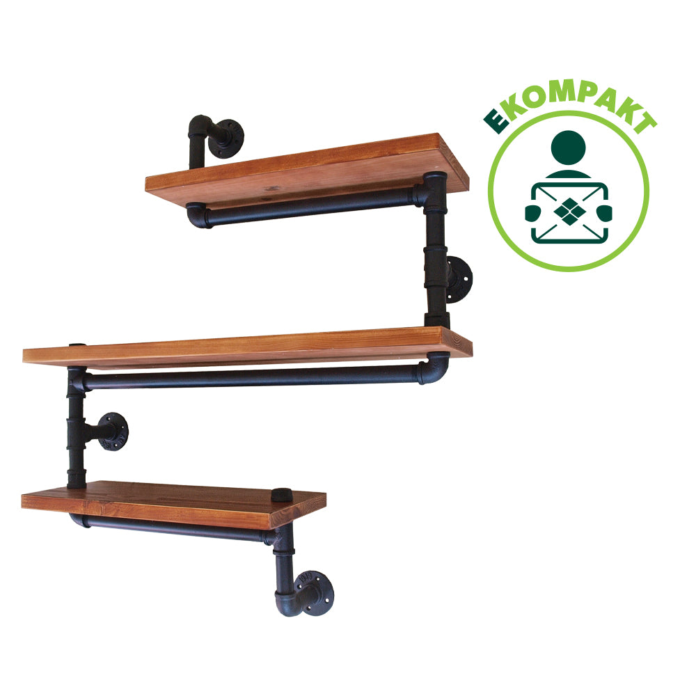 Wall shelf SNAKE redbrown - 014