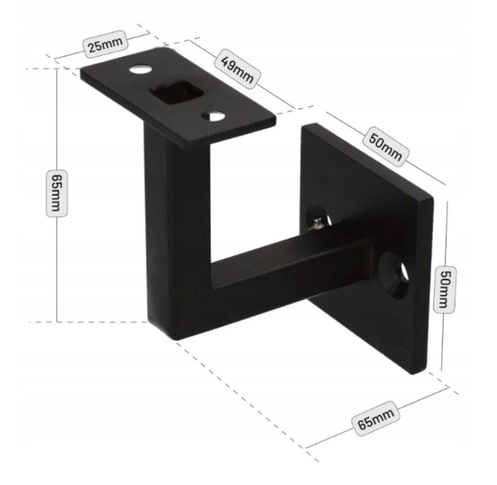 Wall handrail bracket, black, Fe