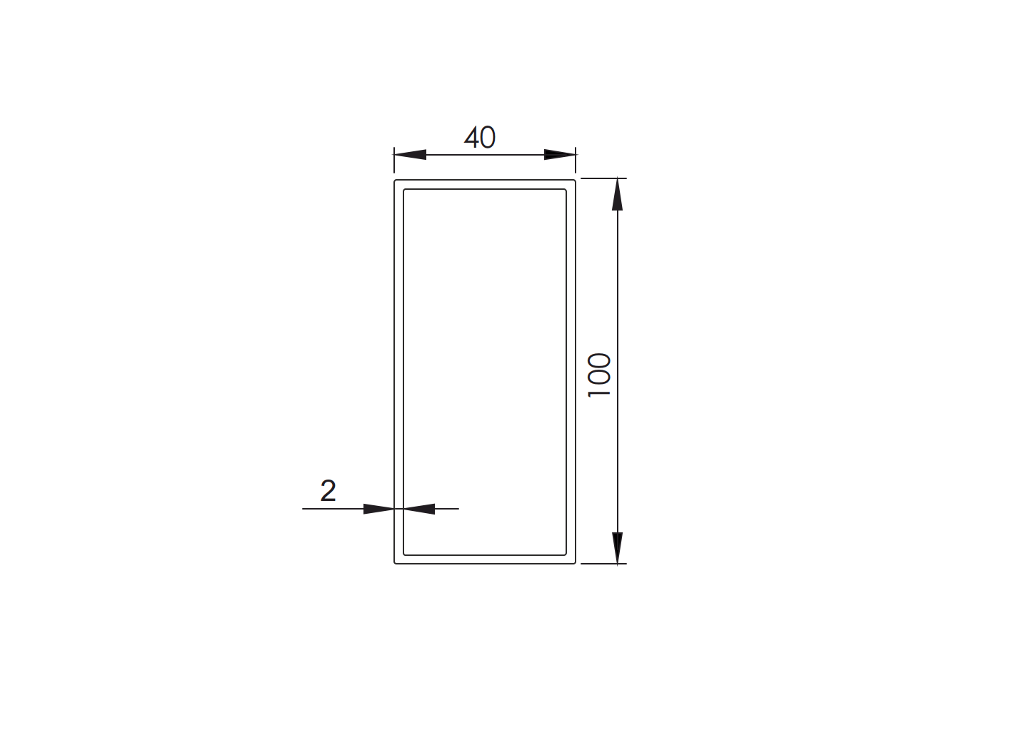 Profil pozinkovaný  JP 100 x 40 x 2 mm - 6000