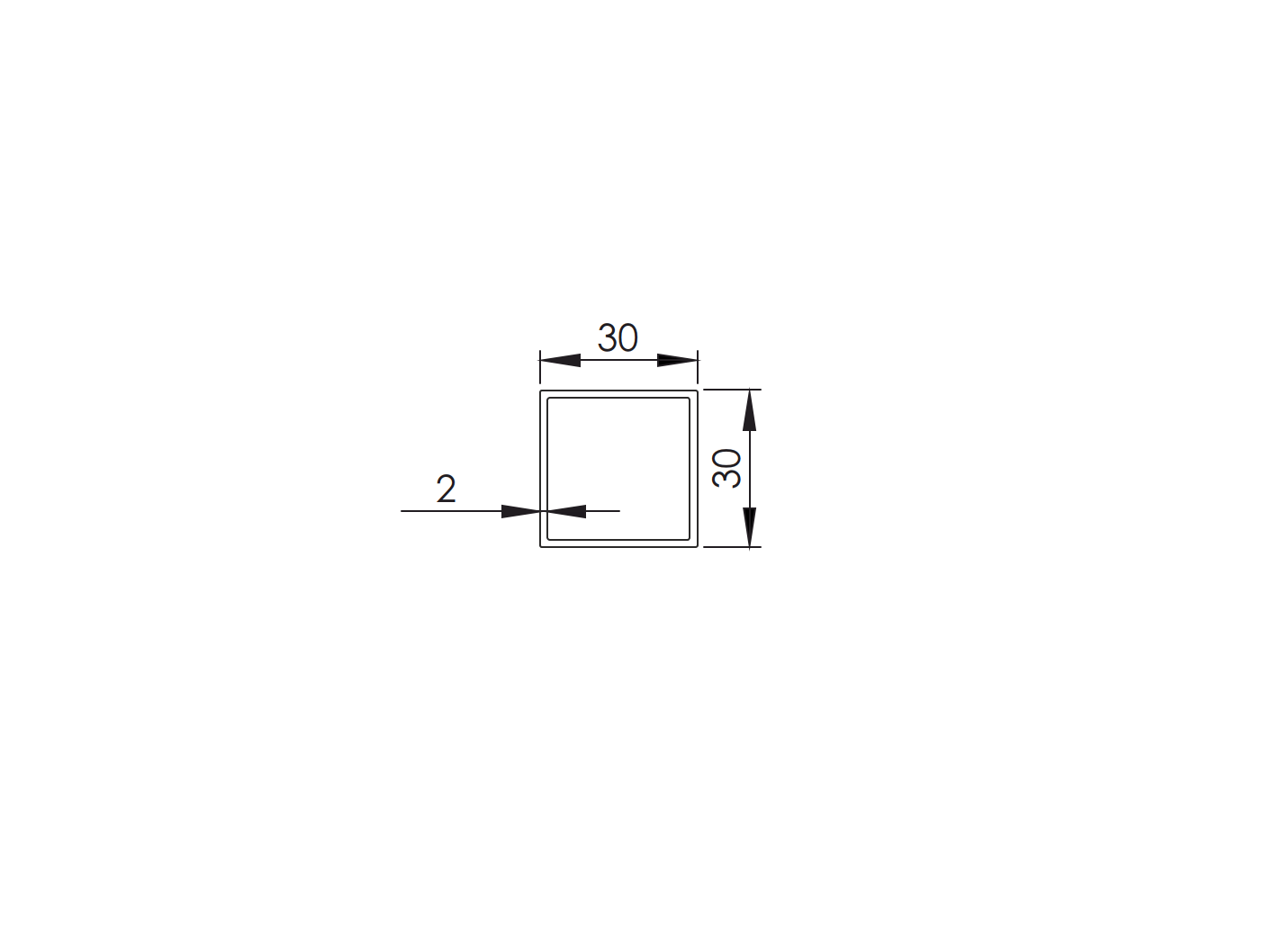 Galvanized profile JP 30x30x2mm-6000