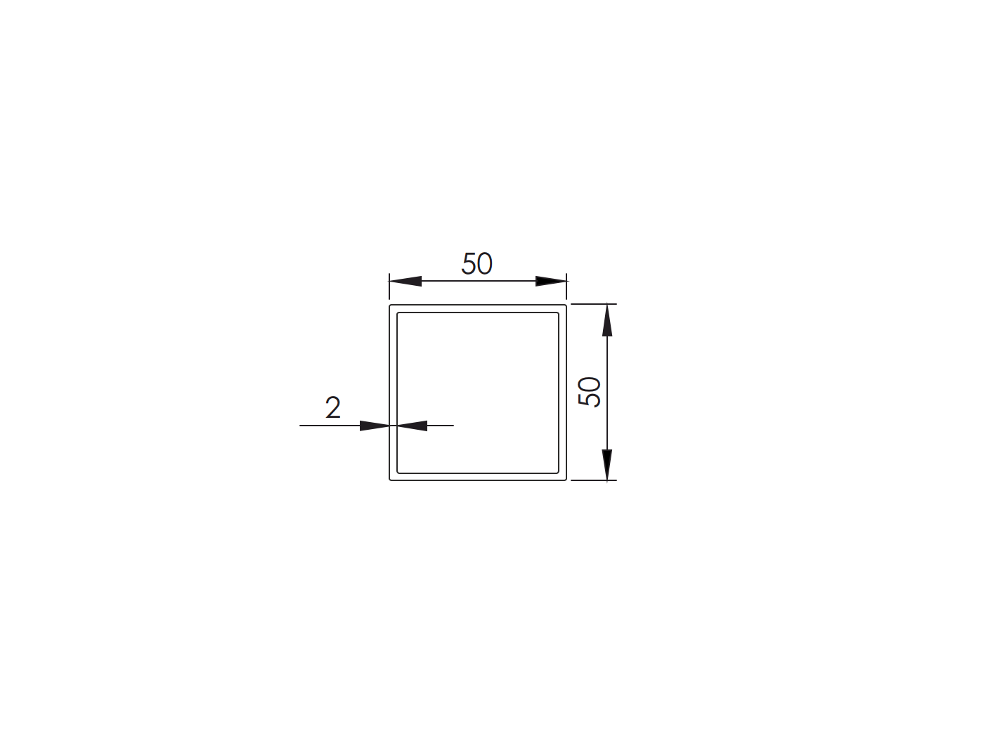 Galvanized profile JP 50x50x2mm-6000