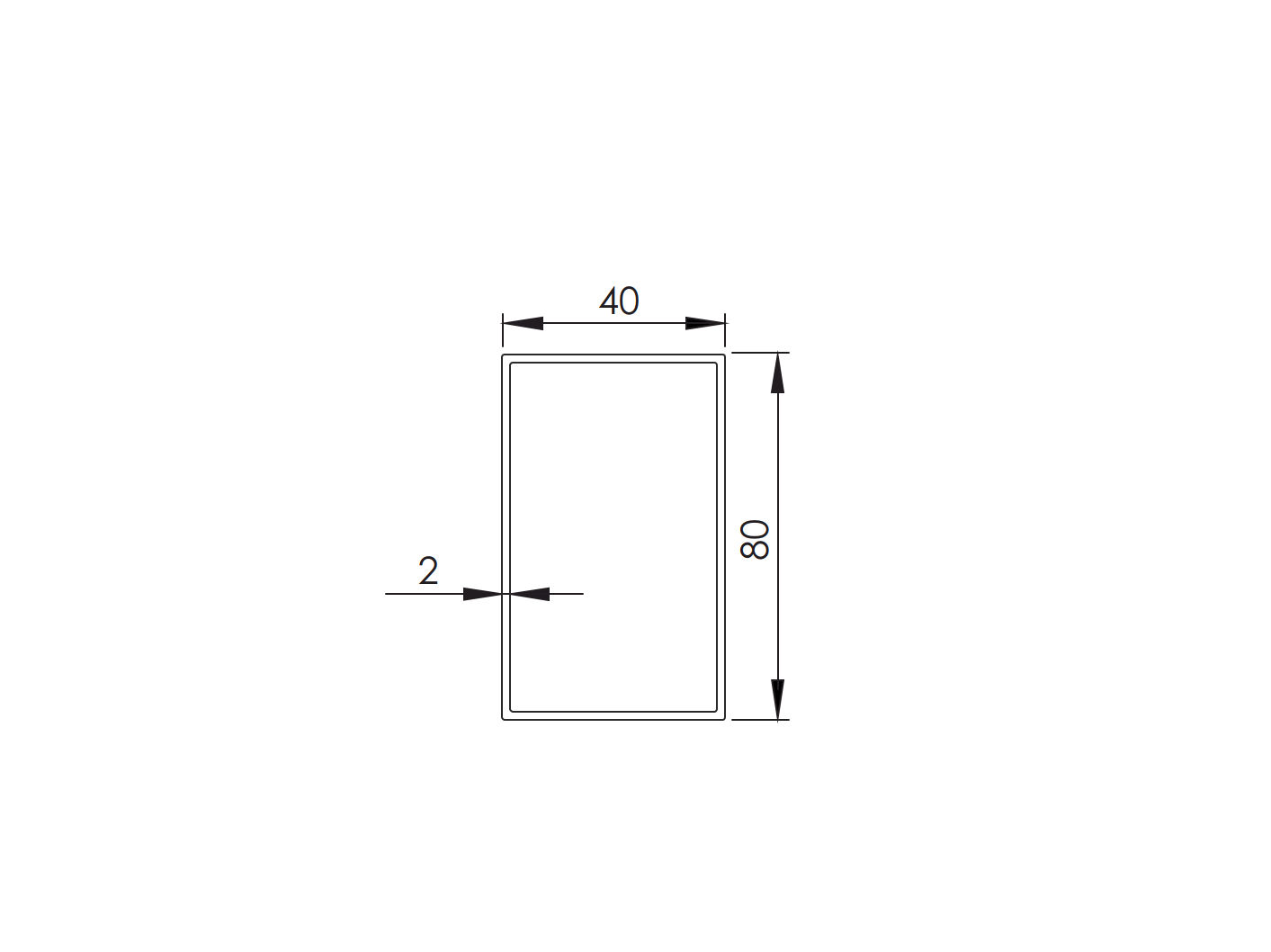 Galvanized profile JP 80 x 40 x 2mm - 6000