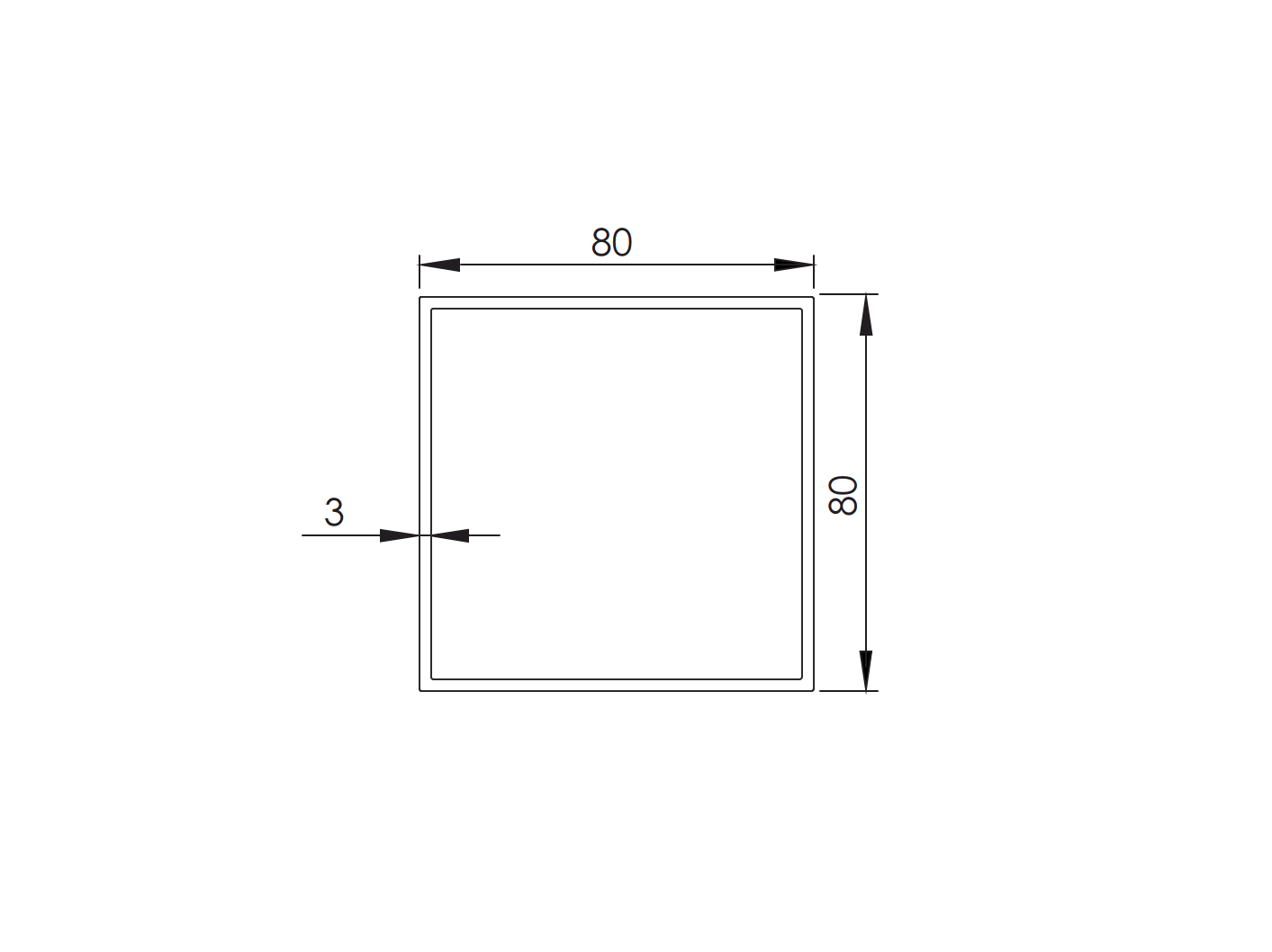 Profil pozinkovaný JP 80 x 80 x 3 mm - 6000