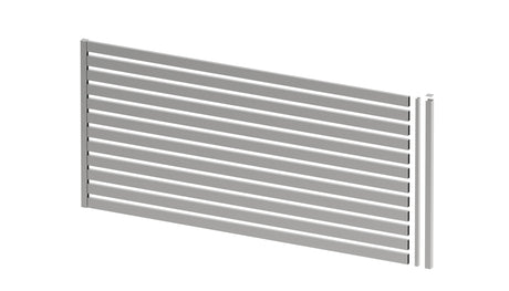 Galvanized Steel Fence 1x2m with Galvanized Steel Rectangular Infill 20x60, Natural