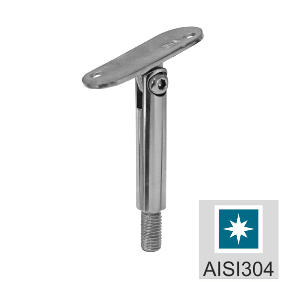Handrail bracket  - Polished AISI304, 40x40x2/M10m