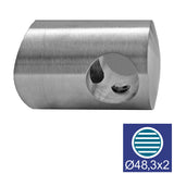 Crossbar holder left AISI304, d12/D48,3x2mm